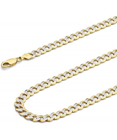 14K Solid Gold Cuban Link Curb Chains (Select Options) 8 Inches White And Yellow Gold $317.20 Necklaces