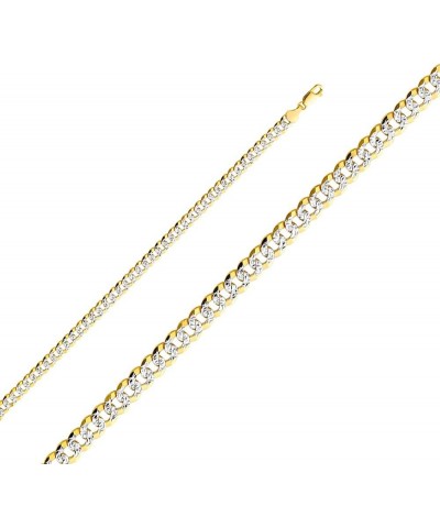 14K Solid Gold Cuban Link Curb Chains (Select Options) 8 Inches White And Yellow Gold $317.20 Necklaces