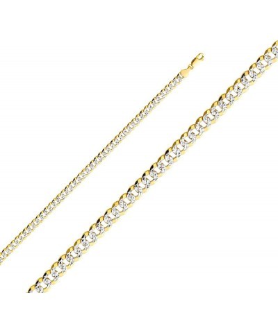 14K Solid Gold Cuban Link Curb Chains (Select Options) 8 Inches White And Yellow Gold $317.20 Necklaces