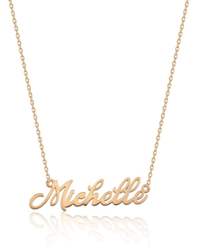 Personalized Name Necklace in Gold, Rose, and Silver - Custom 925 Sterling Silver, Gold Plated Nameplate Necklace for Women a...