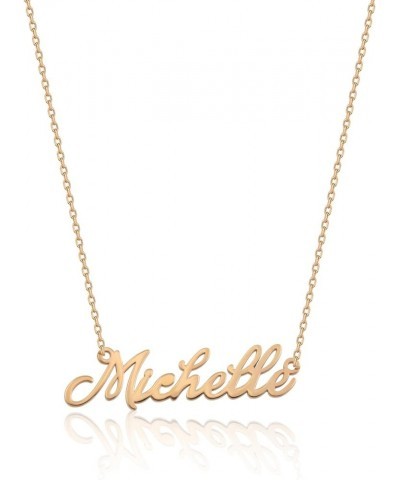 Personalized Name Necklace in Gold, Rose, and Silver - Custom 925 Sterling Silver, Gold Plated Nameplate Necklace for Women a...