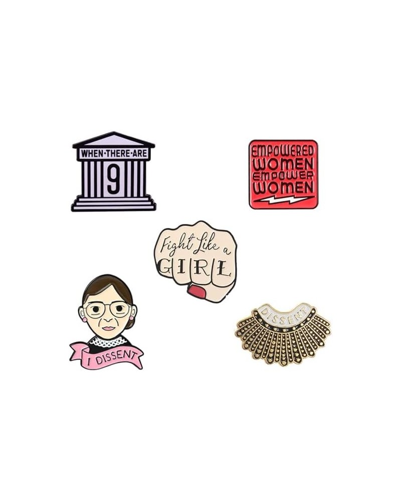 I Dissent Pins RBG Feminist Brooch Pin Ruth Bader Ginsburg Enamel Brooch Justice Lapel Collar Pin for Women's Rights Badge Pi...