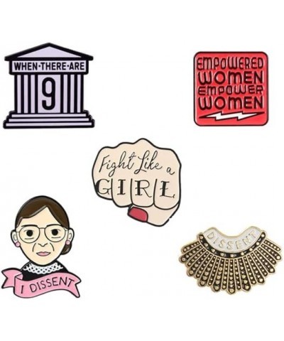 I Dissent Pins RBG Feminist Brooch Pin Ruth Bader Ginsburg Enamel Brooch Justice Lapel Collar Pin for Women's Rights Badge Pi...