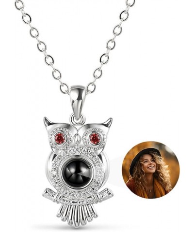 Personalized Necklace with Picture Inside for Women: Cute Animal Customized Photo Projection 925 Silver Necklaces Romantic Gi...