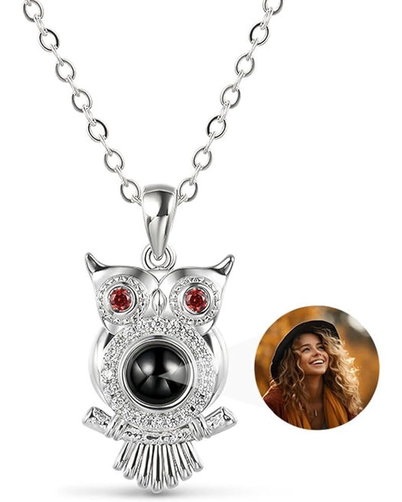 Personalized Necklace with Picture Inside for Women: Cute Animal Customized Photo Projection 925 Silver Necklaces Romantic Gi...