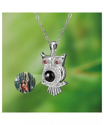 Personalized Necklace with Picture Inside for Women: Cute Animal Customized Photo Projection 925 Silver Necklaces Romantic Gi...