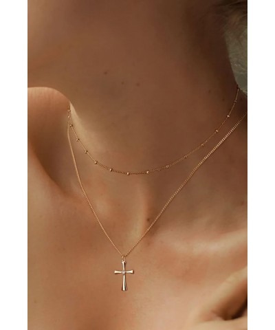 Gold Cross Necklace for Women Jewelry 14K Gold Plated Necklaces 2 Layered Necklace Dainty Cross Pendant Choker Necklace Trend...