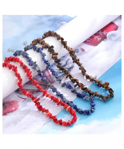 Transparent Crystal Natural Irregular Stone Choker Turquoise Beaded Necklace for Women Girls Jewelry Red Coral $4.58 Necklaces