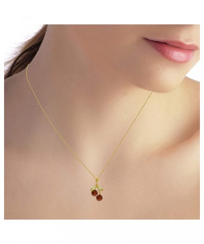 1.45 Carat 14k Solid Gold Cherry Pie Garnet Peridot Pendant Necklace 14.0 Inches $86.92 Necklaces