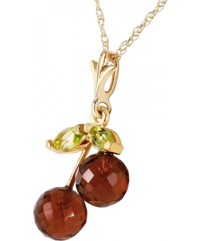 1.45 Carat 14k Solid Gold Cherry Pie Garnet Peridot Pendant Necklace 14.0 Inches $86.92 Necklaces