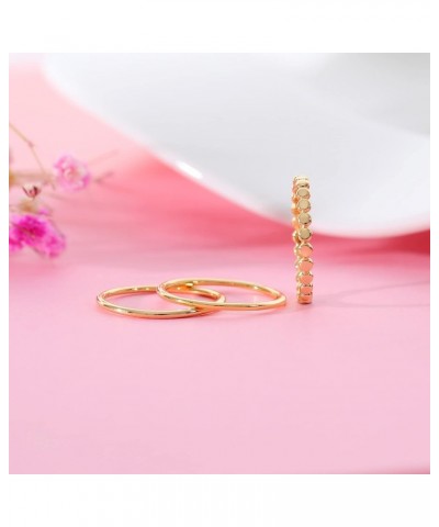 3PCS 14K Gold Plated Rings Stacking Ring for Women Stackable Thin Gold Ring Band Thumb Pointer Finger Plain Ring Statement Ba...