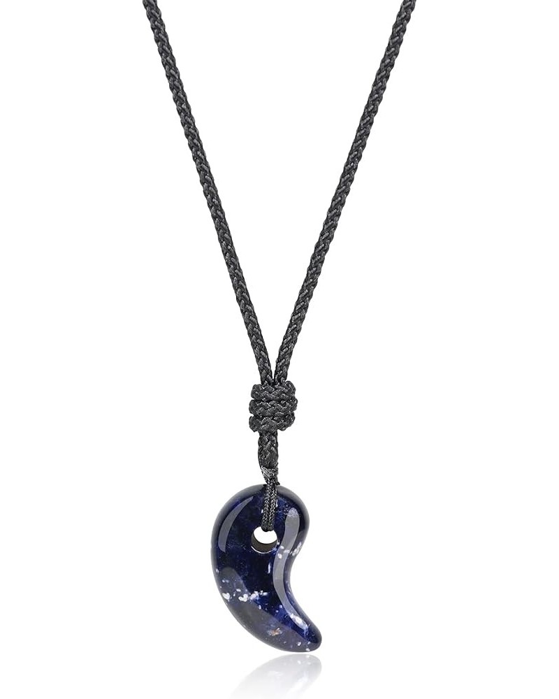 Japanese Magatama Healing Crystal Necklace Sodalite (Smaller) $13.95 Necklaces