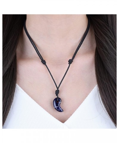 Japanese Magatama Healing Crystal Necklace Sodalite (Smaller) $13.95 Necklaces