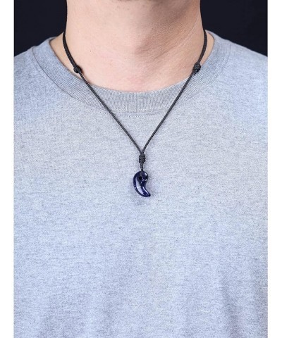 Japanese Magatama Healing Crystal Necklace Sodalite (Smaller) $13.95 Necklaces