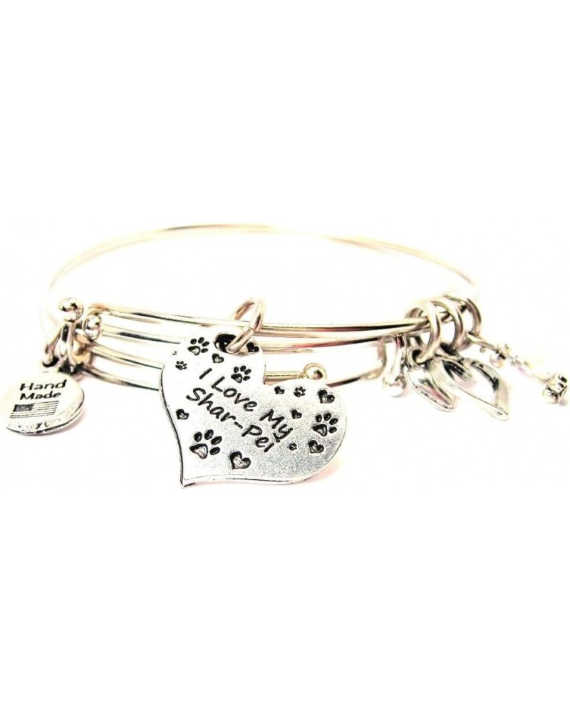 I Love My Shar-Pei Heart Bangle Set $15.07 Bracelets