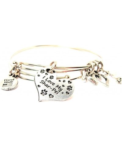 I Love My Shar-Pei Heart Bangle Set $15.07 Bracelets