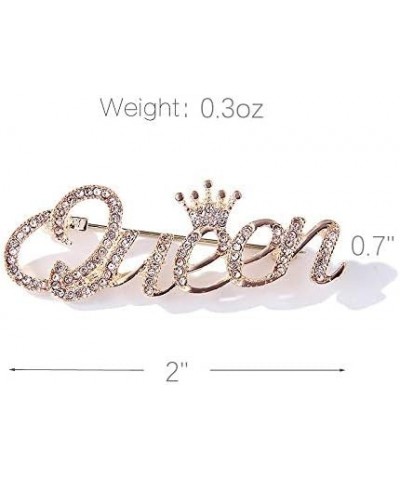 Queen Crown Brooch Pins for Women Girls Party Fashion Feminist Rhinestone Crystal Lapel Pin Accessories Golden $6.23 Brooches...