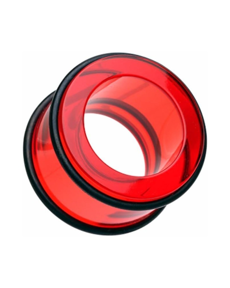 Basic Acrylic No Flare Ear Gauge Tunnel Plug 7/8" (22mm), Red $8.66 Body Jewelry