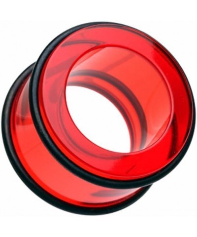 Basic Acrylic No Flare Ear Gauge Tunnel Plug 7/8" (22mm), Red $8.66 Body Jewelry