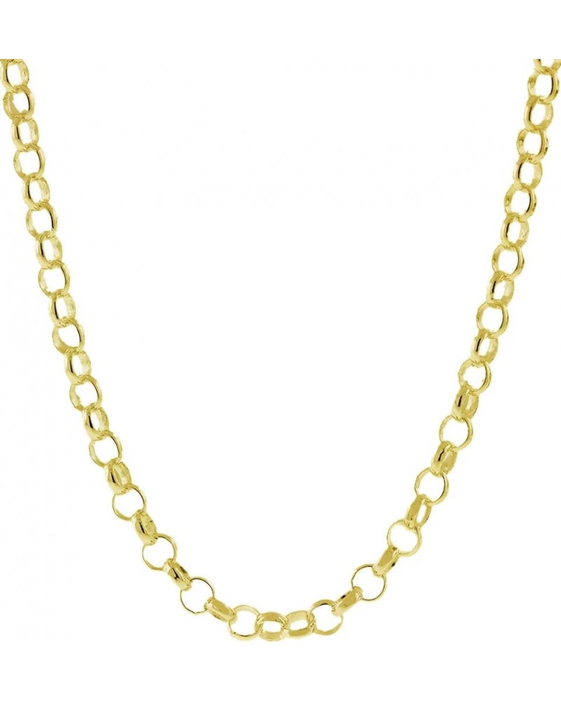 925 Sterling Silver Nickel-Free 3.2MM Rolo Round Cable Link Chain - Yellow or Silver 22 Yellow $19.81 Necklaces