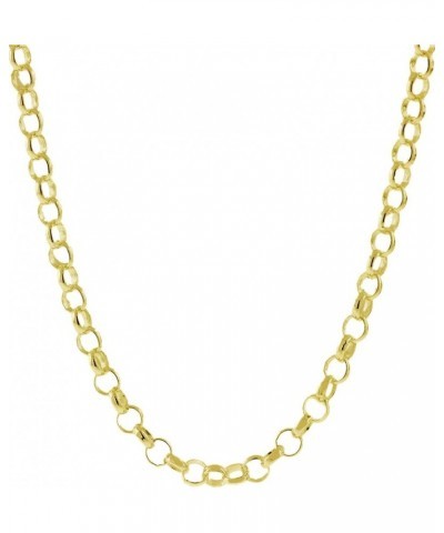 925 Sterling Silver Nickel-Free 3.2MM Rolo Round Cable Link Chain - Yellow or Silver 22 Yellow $19.81 Necklaces