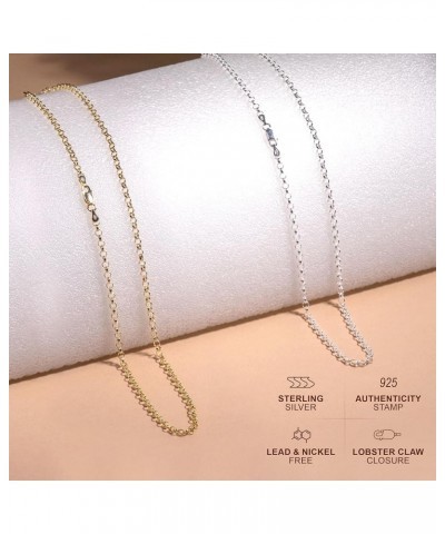 925 Sterling Silver Nickel-Free 3.2MM Rolo Round Cable Link Chain - Yellow or Silver 22 Yellow $19.81 Necklaces