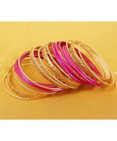 Colorful 2 Dozen Bangle Collection Indian Bollywood Alloy Designer Jewelry Special Large Size Bangle Bracelets Set of 24 In G...