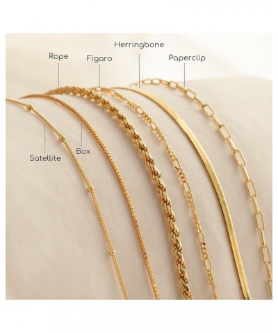 Gold Bracelets Waterproof, 18K Real Gold Plated Bracelet Jewelry Sets Trendy Thin Dainty Stackable Cuban Link Paperclip Chain...