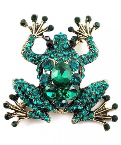 Colorful Rhinestone Butterfly Brooch Crystal Wedding Bridal Bouquet Brooch Pin Accessory Enamel Pin Gift for Her Green-Frog $...