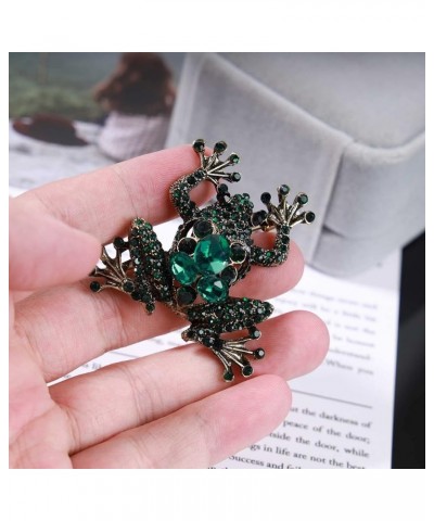 Colorful Rhinestone Butterfly Brooch Crystal Wedding Bridal Bouquet Brooch Pin Accessory Enamel Pin Gift for Her Green-Frog $...