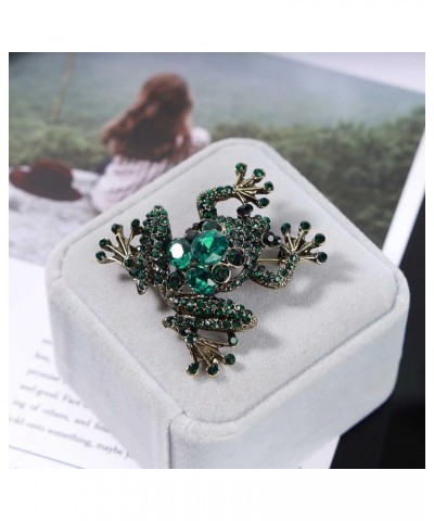 Colorful Rhinestone Butterfly Brooch Crystal Wedding Bridal Bouquet Brooch Pin Accessory Enamel Pin Gift for Her Green-Frog $...