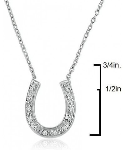 Real Diamond Horseshoe Necklace for Women in Sterling Silver| 16 inch or 18 inch |1/10 Carat Total Weight |Real Diamond Neckl...