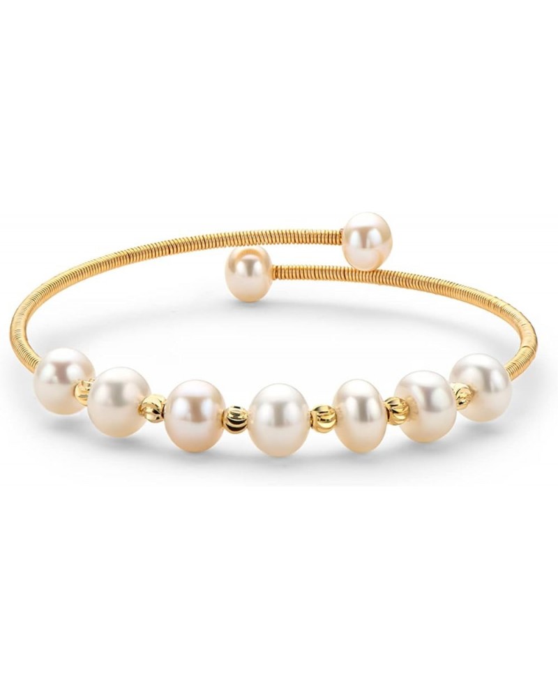 Pearl Bangle Freshwater Cultured Pearl Open Cuff Bangle Bracelets Jewelry Gifts for Women Style3 $17.59 Bracelets