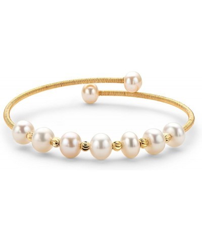 Pearl Bangle Freshwater Cultured Pearl Open Cuff Bangle Bracelets Jewelry Gifts for Women Style3 $17.59 Bracelets