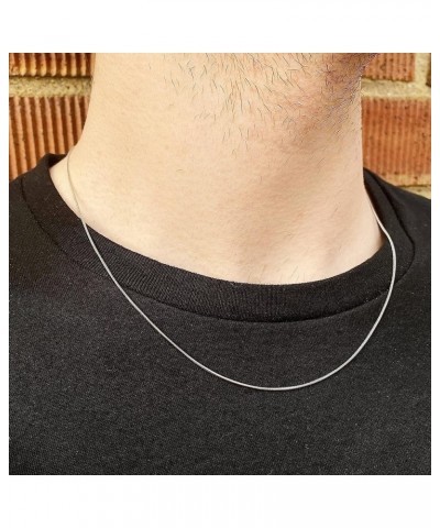 3mm Sterling Silver Round Box Chain for Men Women 925 Lobster Clasp Necklace Chains Made In Italy 18-26 Inches 26 inches Snak...