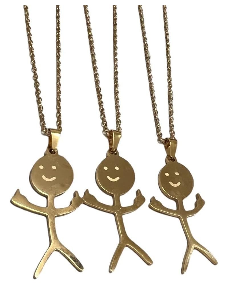 Pendantify Funny Middle Finger Doodle Necklace | Flip Off Doodle Necklace | Cool Smiley Stickman Matchstick Doodle Necklace M...