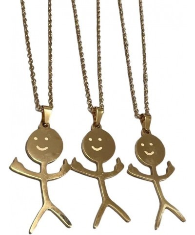 Pendantify Funny Middle Finger Doodle Necklace | Flip Off Doodle Necklace | Cool Smiley Stickman Matchstick Doodle Necklace M...