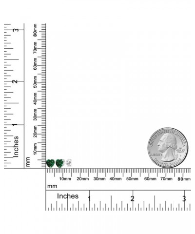 1.00 Ct Heart Shape 5mm Green Simulated Emerald 925 Silver Stud Earrings $34.19 Earrings