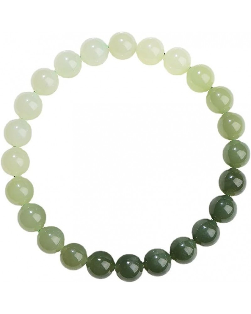 Exquisite Elegant Hetian Jade Gradient Bracelet, Natural Green Jade Beaded Bracelet, Auspicious Jewellery Gift,8mm 6mm $26.98...