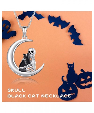 Witch Necklace Sterling Silver Witch/Skull Moon Pendant Halloween Jewelry Gifts for Women Skull $16.34 Necklaces