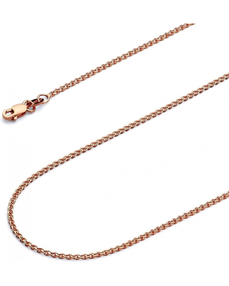 14K Solid Gold Open Wheat Chains (Select Options) 20 Inches Rose Gold $101.48 Necklaces