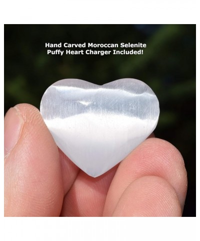 CHARGED Natural Gemstone Crystal Chip DESIGNER Earrings + Selenite Charging Heart [Included] Amethyst (Natural) 925 Sterling ...