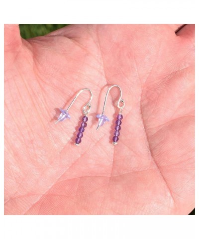 CHARGED Natural Gemstone Crystal Chip DESIGNER Earrings + Selenite Charging Heart [Included] Amethyst (Natural) 925 Sterling ...