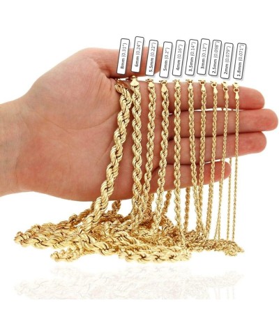 14k Yellow Gold 1.8mm-8mm Hollow Rope Chain Necklace 16"-30 24" mm 1.8mm inches $67.32 Necklaces