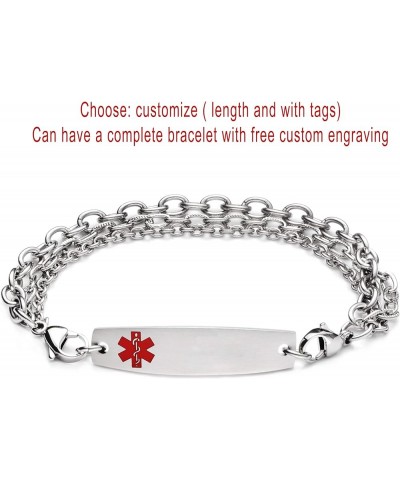 Stainless Steel Interchangeable Chain for Medical Alert Bracelets for Women and Men Tri-Strand-A 7.0 Inches $8.83 Bracelets