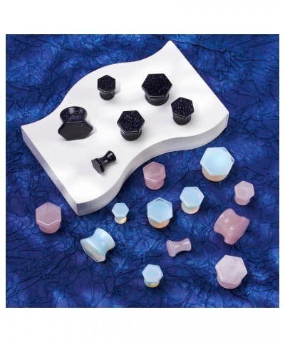 6pcs Mixed Stone Ear Plugs Tunnels Saddle Expander Body Piercing Set Gauge 2g-5/8 inch B, 1/2"(12mm) $9.50 Body Jewelry