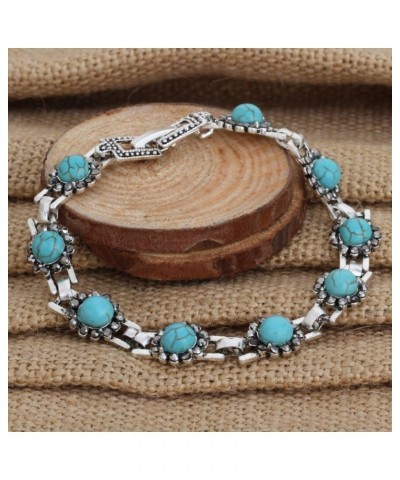 Women Vintage Stone Sun Flower Carved Charm Link Chain Bracelets $8.11 Bracelets