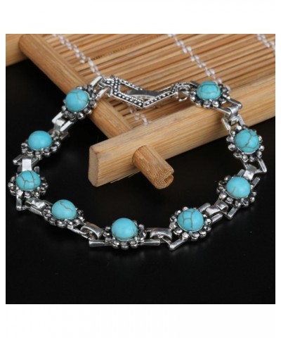 Women Vintage Stone Sun Flower Carved Charm Link Chain Bracelets $8.11 Bracelets