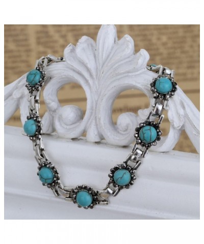 Women Vintage Stone Sun Flower Carved Charm Link Chain Bracelets $8.11 Bracelets