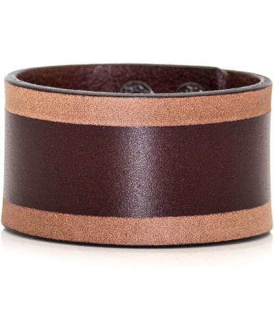 Punk Rock Adjustable Snap Wristband Print Pattern Wide Faux Leather Arm Band Cuff Bracelet Brown $6.62 Bracelets